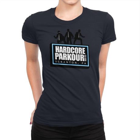 Hardcore Parkour Club - Womens Premium T-Shirts RIPT Apparel Small / Midnight Navy