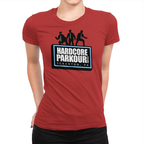 Hardcore Parkour Club - Womens Premium T-Shirts RIPT Apparel Small / Red