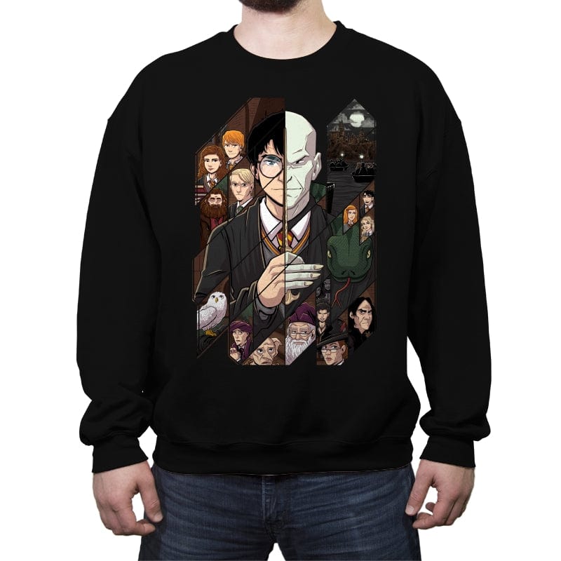 Harry Potter Tiles - Crew Neck Sweatshirt Crew Neck Sweatshirt RIPT Apparel Small / Black
