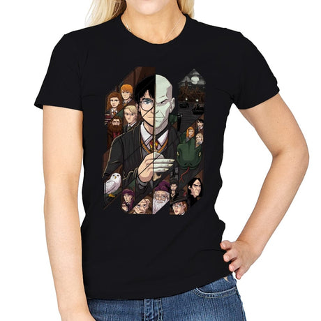 Harry Potter Tiles - Womens T-Shirts RIPT Apparel Small / Black
