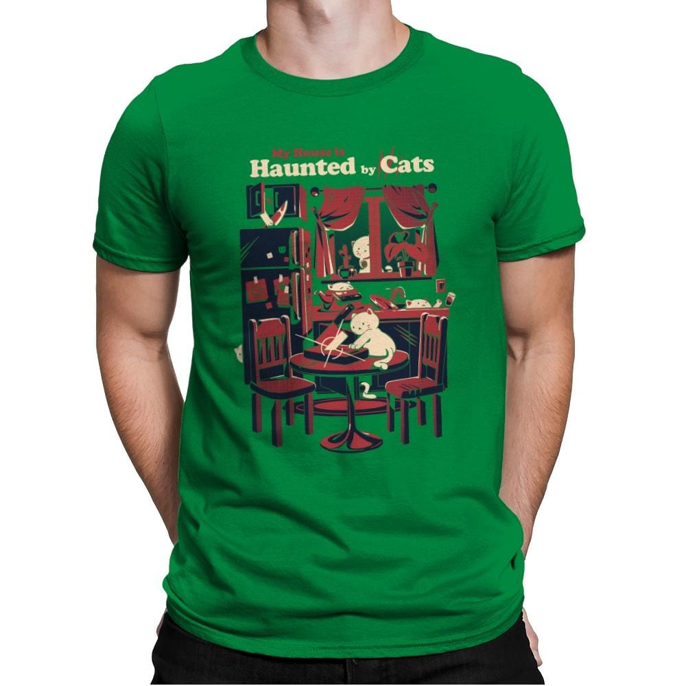 Haunted by Cats - Mens Premium T-Shirts RIPT Apparel Small / Kelly