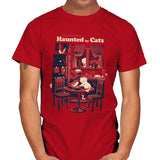 Haunted by Cats - Mens T-Shirts RIPT Apparel Small / Red