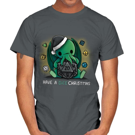 Have a Dice Christmas - Mens T-Shirts RIPT Apparel Small / Charcoal