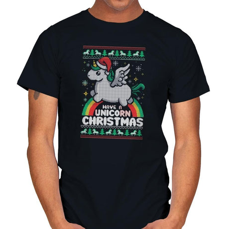 Have a Unicorn Christmas - Mens T-Shirts RIPT Apparel Small / Black