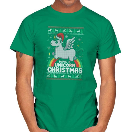 Have a Unicorn Christmas - Mens T-Shirts RIPT Apparel Small / Kelly