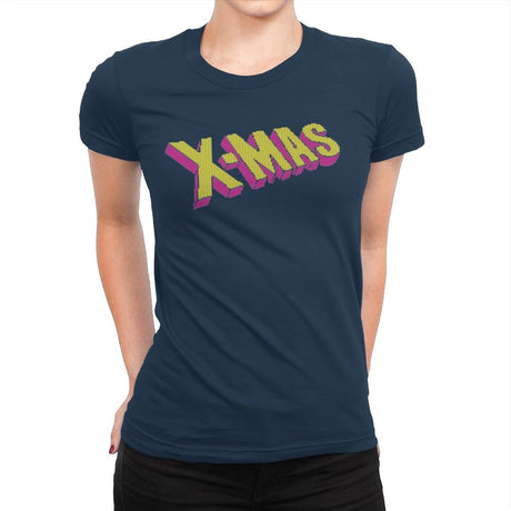 Have an Uncanny Xmas - Ugly Holiday - Womens Premium T-Shirts RIPT Apparel Small / Midnight Navy