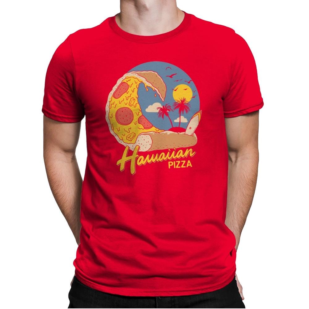 Hawaiian Pizza - Mens Premium T-Shirts RIPT Apparel Small / Red