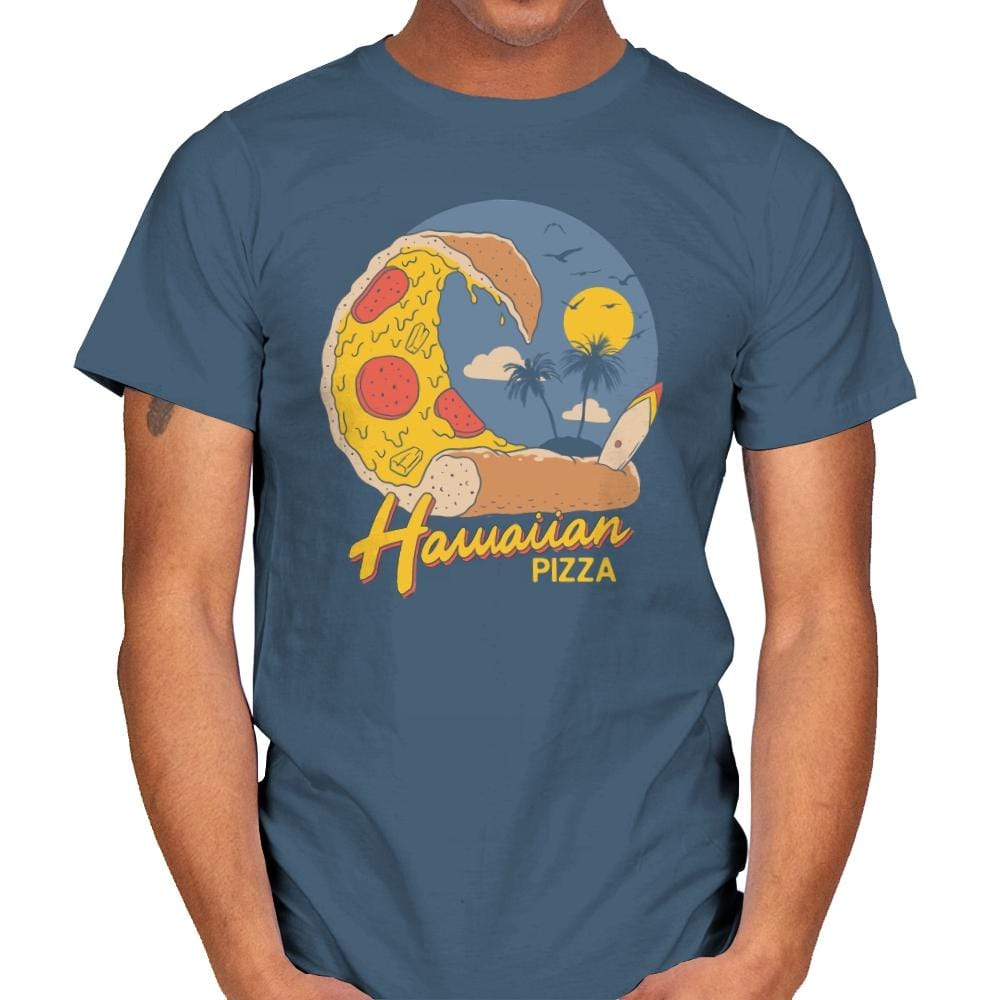 Hawaiian Pizza - Mens T-Shirts RIPT Apparel Small / Indigo Blue