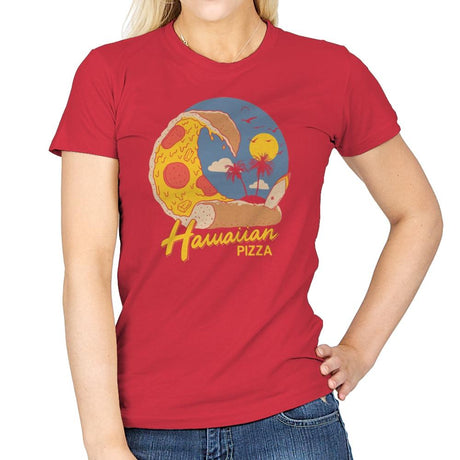 Hawaiian Pizza - Womens T-Shirts RIPT Apparel Small / Red