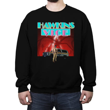 Hawkins Vice - Crew Neck Sweatshirt Crew Neck Sweatshirt RIPT Apparel Small / Black