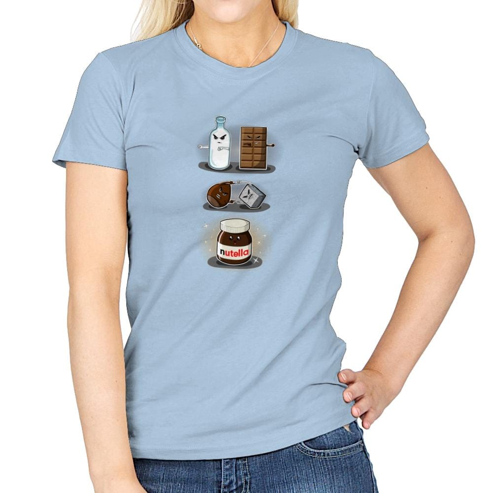 Hazelnut Fusion - Womens T-Shirts RIPT Apparel Small / Light Blue