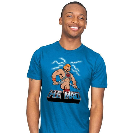 He Mad - Mens T-Shirts RIPT Apparel Small / Turquoise