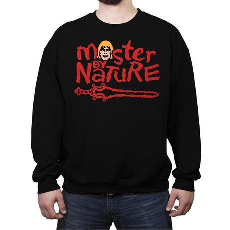 He-Master By Nature - Crew Neck Sweatshirt Crew Neck Sweatshirt RIPT Apparel Small / Black