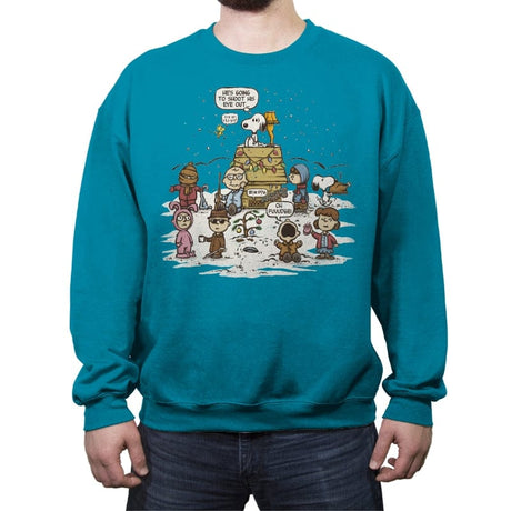 He's Going to Shoot His Eye Out! - Crew Neck Sweatshirt Crew Neck Sweatshirt RIPT Apparel Small / Antique Sapphire