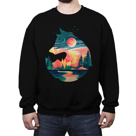 Head On Nature - Crew Neck Sweatshirt Crew Neck Sweatshirt RIPT Apparel Small / Black
