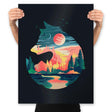 Head On Nature - Prints Posters RIPT Apparel 18x24 / Black
