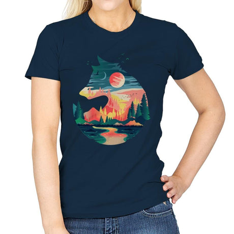 Head On Nature - Womens T-Shirts RIPT Apparel Small / Navy