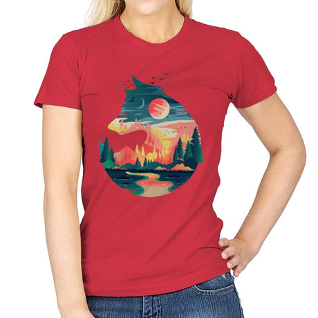 Head On Nature - Womens T-Shirts RIPT Apparel Small / Red