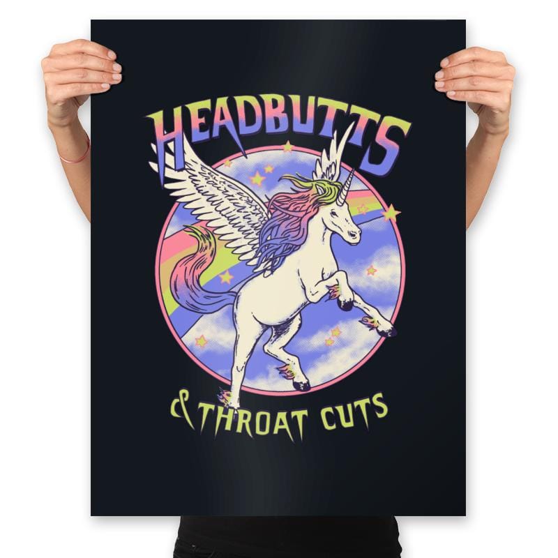 Headbutts & Throat Cuts - Prints Posters RIPT Apparel 18x24 / Black