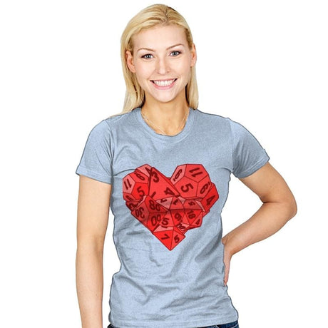 Heart Dice - Womens T-Shirts RIPT Apparel Small / Baby Blue