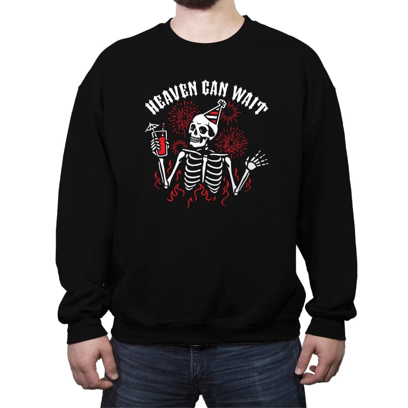 Heaven Can Wait - Crew Neck Sweatshirt Crew Neck Sweatshirt RIPT Apparel Small / Black