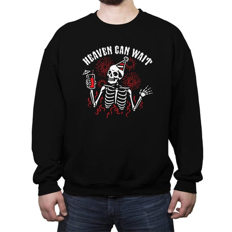 Heaven Can Wait - Crew Neck Sweatshirt Crew Neck Sweatshirt RIPT Apparel Small / Black