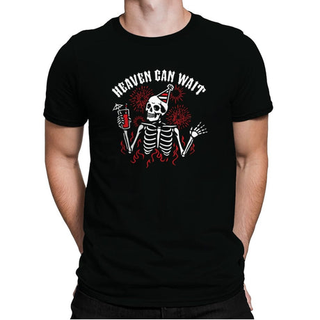 Heaven Can Wait - Mens Premium T-Shirts RIPT Apparel Small / Black