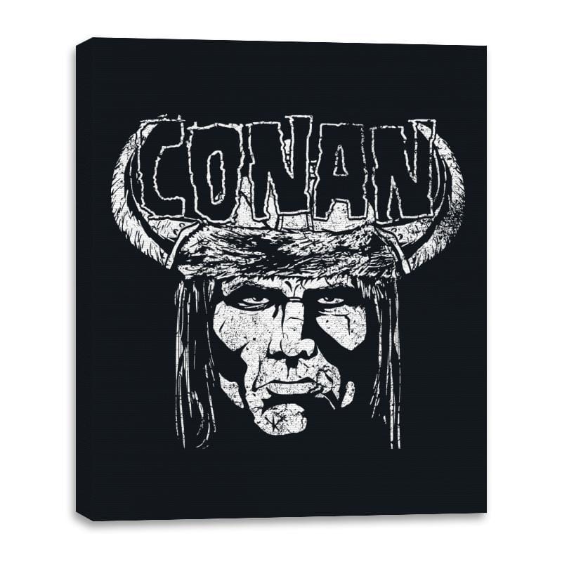 Heavy Metal Barbarian - Canvas Wraps Canvas Wraps RIPT Apparel 16x20 / Black