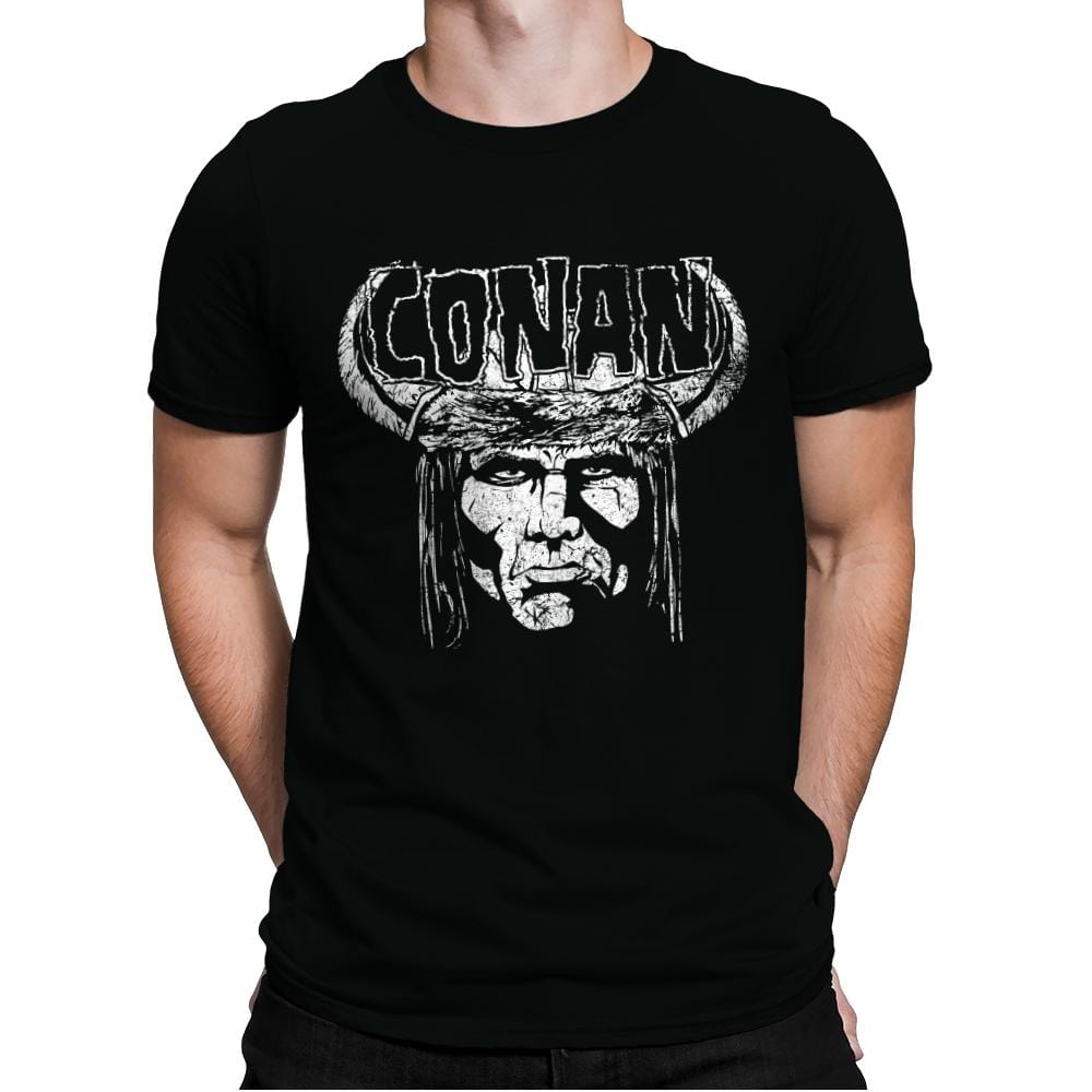 Heavy Metal Barbarian - Mens Premium T-Shirts RIPT Apparel Small / Black