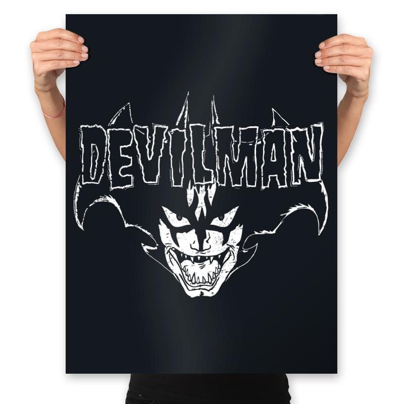 Heavy Metal Demon Man - Prints Posters RIPT Apparel 18x24 / Black