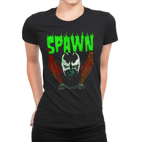 Heavy Metal Fire - Womens Premium T-Shirts RIPT Apparel Small / Black