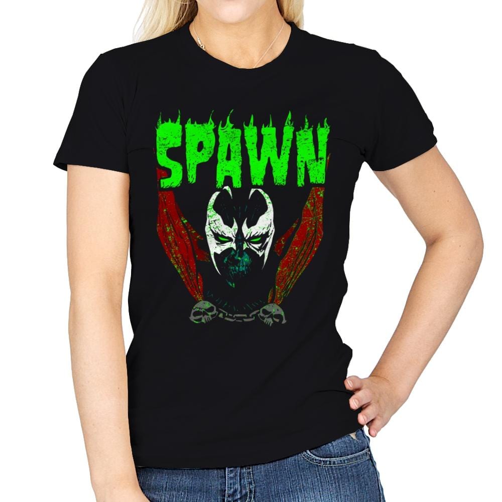 Heavy Metal Fire - Womens T-Shirts RIPT Apparel Small / Black