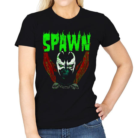 Heavy Metal Fire - Womens T-Shirts RIPT Apparel Small / Black