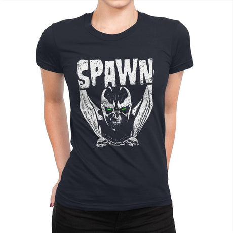 Heavy Metal Hell - Womens Premium T-Shirts RIPT Apparel Small / Midnight Navy