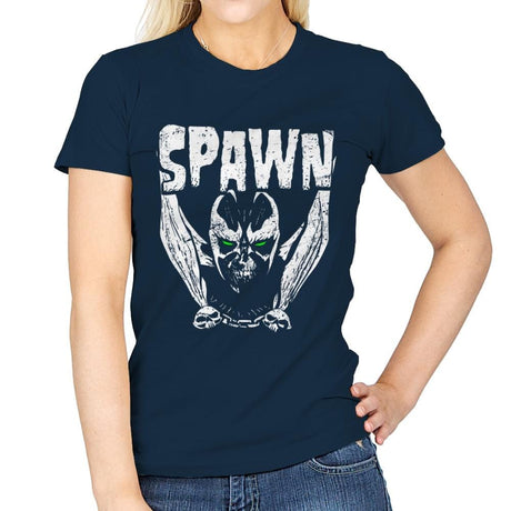 Heavy Metal Hell - Womens T-Shirts RIPT Apparel Small / Navy