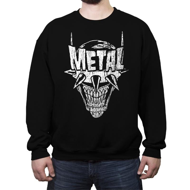 Heavy Metal Laughing-Bat - Anytime - Crew Neck Sweatshirt Crew Neck Sweatshirt RIPT Apparel Small / Black