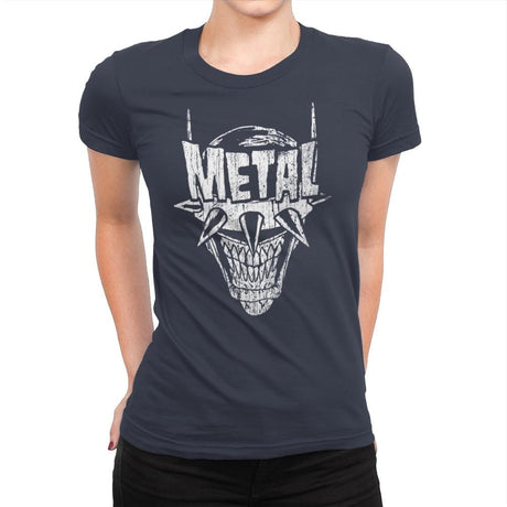 Heavy Metal Laughing-Bat - Anytime - Womens Premium T-Shirts RIPT Apparel Small / Indigo