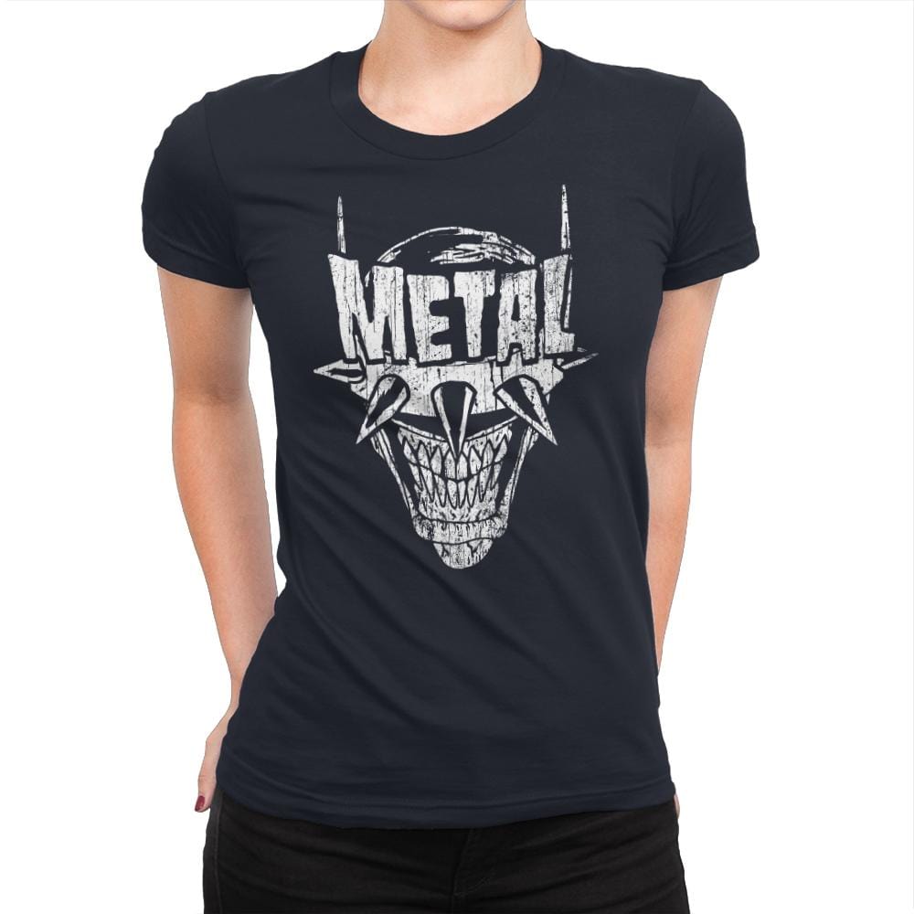 Heavy Metal Laughing-Bat - Anytime - Womens Premium T-Shirts RIPT Apparel Small / Midnight Navy