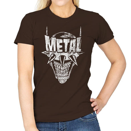 Heavy Metal Laughing-Bat - Anytime - Womens T-Shirts RIPT Apparel Small / Dark Chocolate
