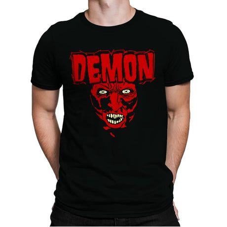 Heavy Metal Lipstick Demon - Mens Premium T-Shirts RIPT Apparel Small / Black