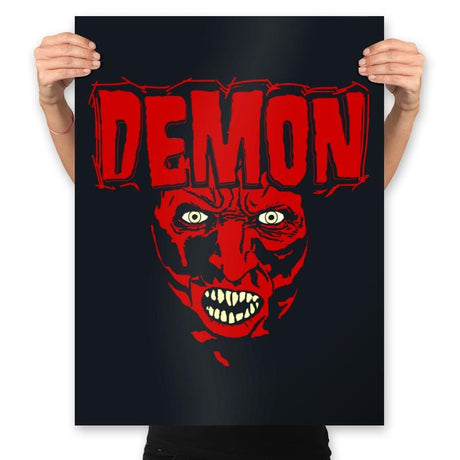 Heavy Metal Lipstick Demon - Prints Posters RIPT Apparel 18x24 / Black