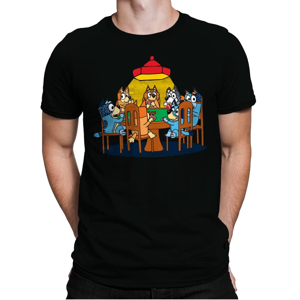 Heelers Playing Poker - Mens Premium T-Shirts RIPT Apparel Small / Black