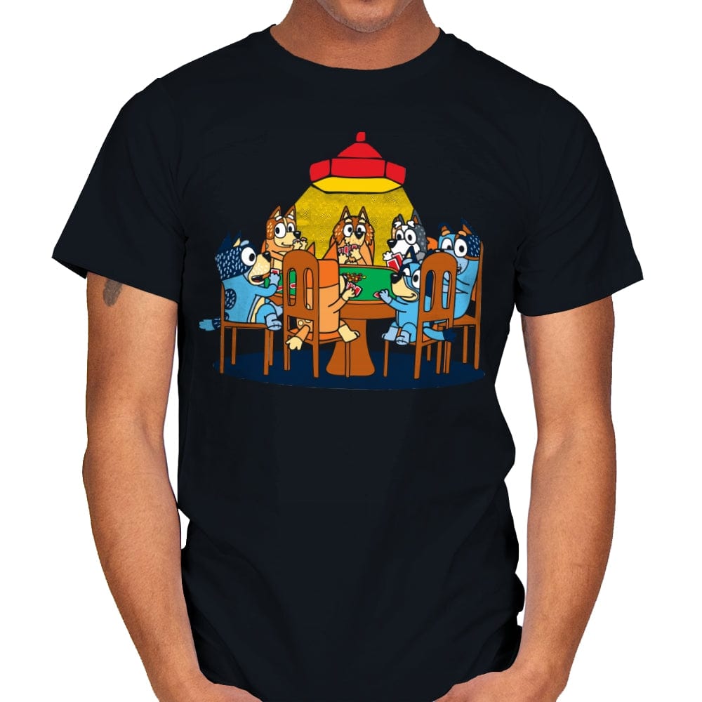 Heelers Playing Poker - Mens T-Shirts RIPT Apparel Small / Black