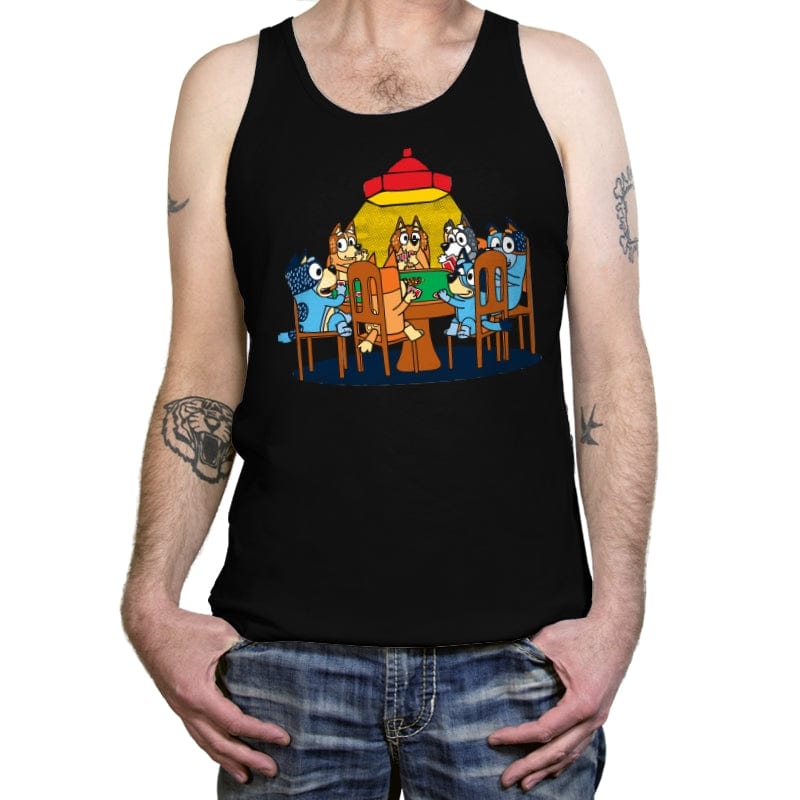 Heelers Playing Poker - Tanktop Tanktop RIPT Apparel X-Small / Black