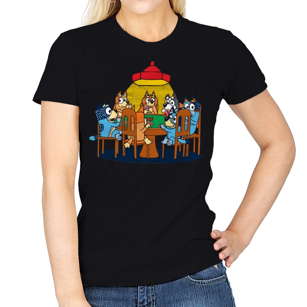 Heelers Playing Poker - Womens T-Shirts RIPT Apparel Small / Black