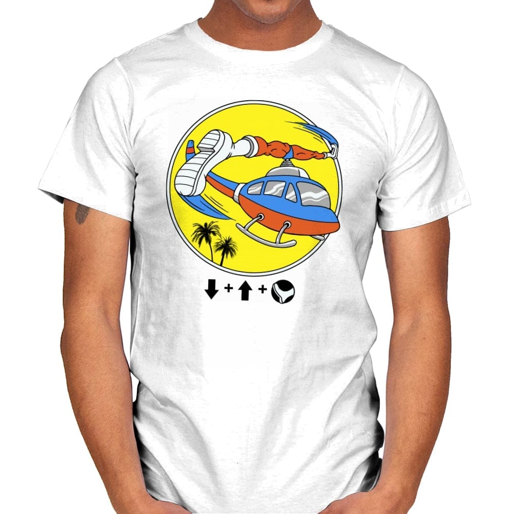 Helicopter Kick - Mens T-Shirts RIPT Apparel Small / White