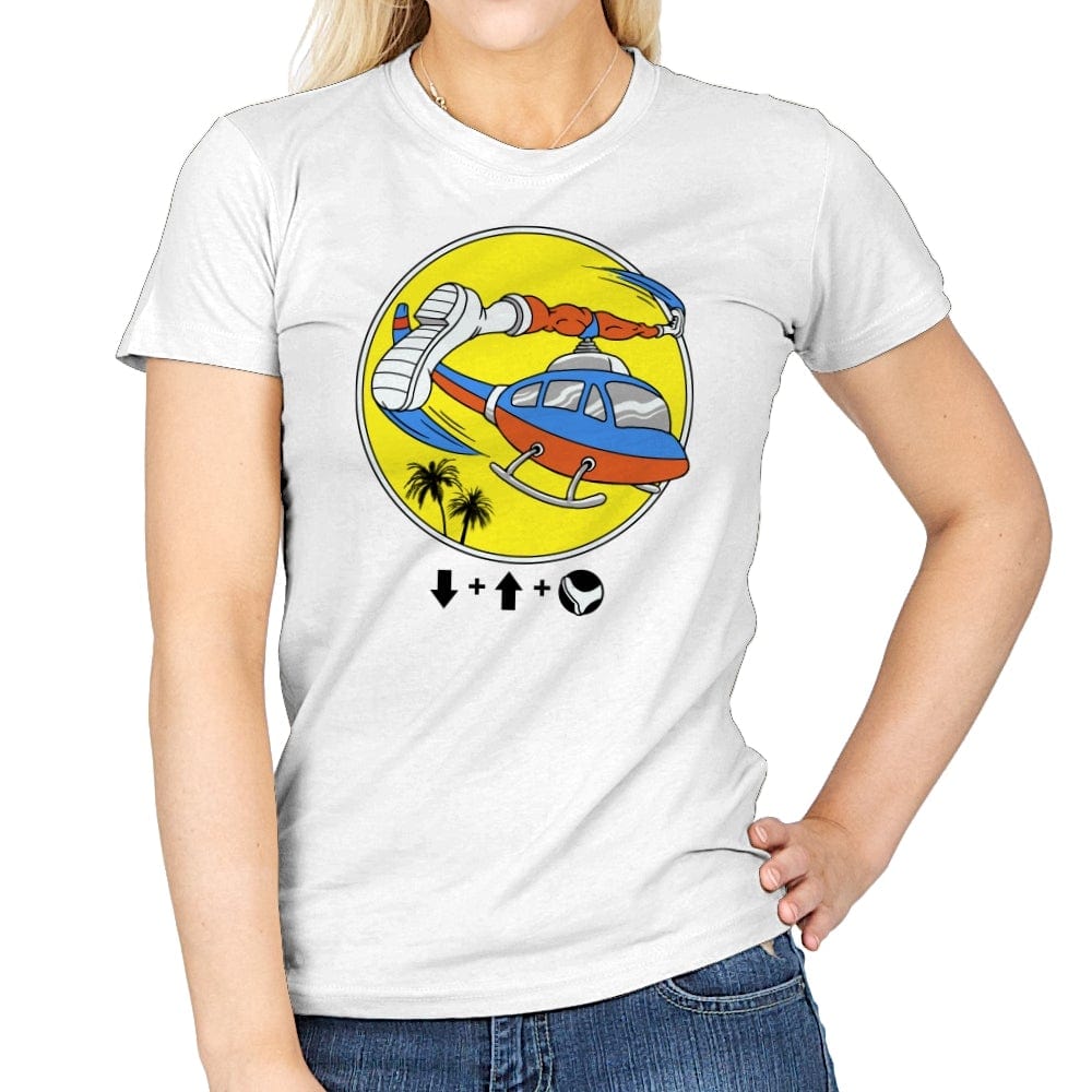 Helicopter Kick - Womens T-Shirts RIPT Apparel Small / White