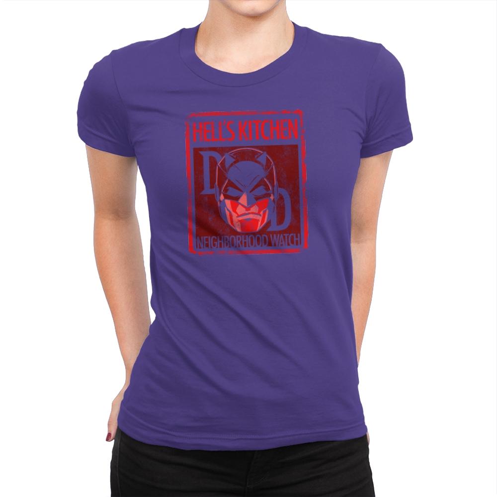 Hell's Kitchen Neighborhood Watch Exclusive - Womens Premium T-Shirts RIPT Apparel Small / Purple Rush
