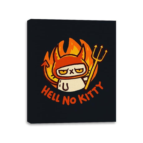 Hell To The No Kitty - Canvas Wraps Canvas Wraps RIPT Apparel 11x14 / Black