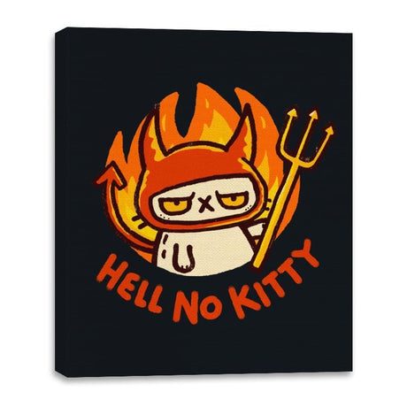 Hell To The No Kitty - Canvas Wraps Canvas Wraps RIPT Apparel 16x20 / Black